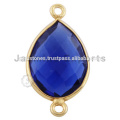 Vermeil Gold Bezel Gemstone Connectors, Natural Gemstone Jewelry